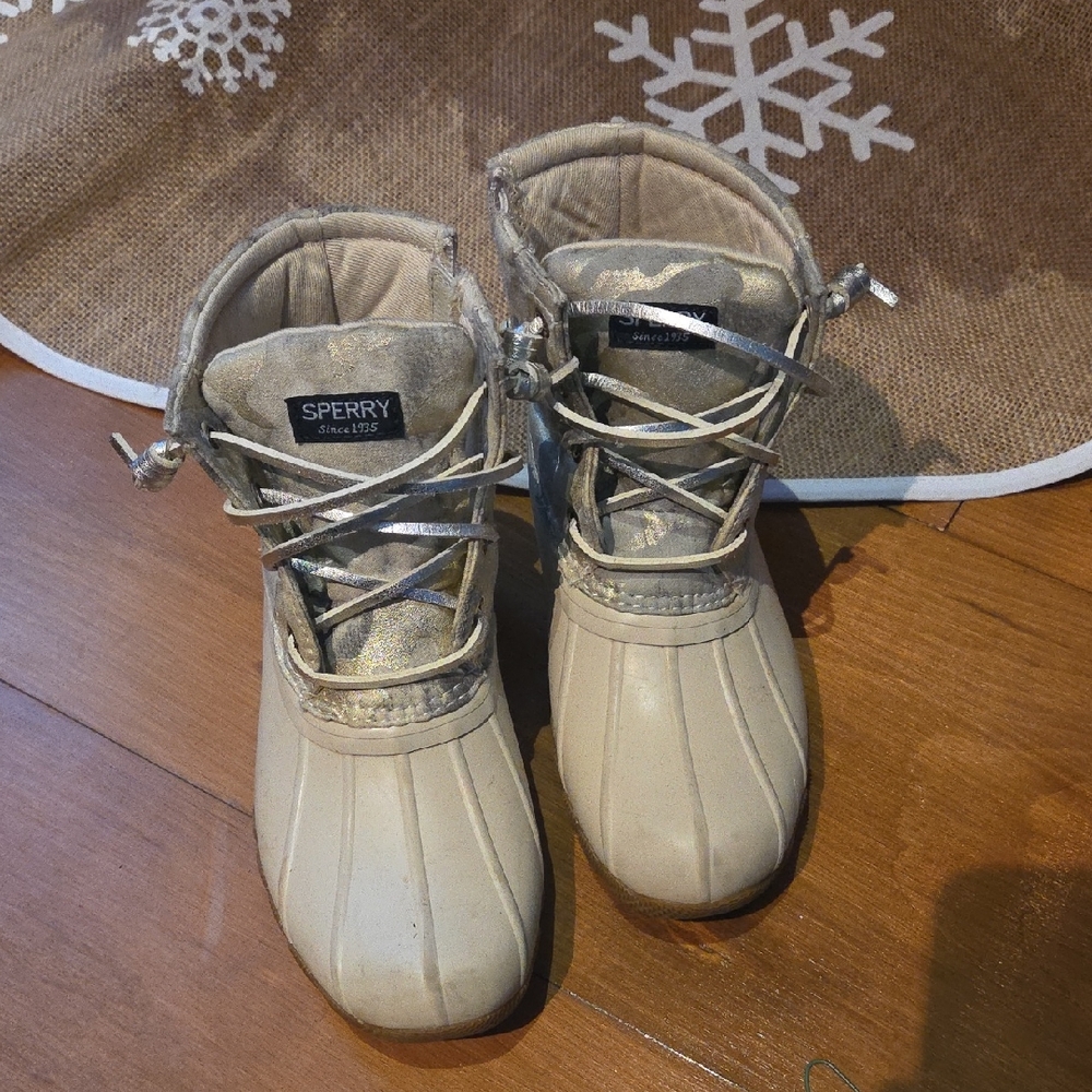 Sperry Kids' Tan and Gold Boots